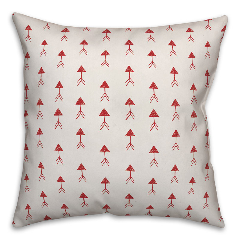 Polka Dots Reversible Throw Pillow, 20" x 20", White/Red Geometric 6