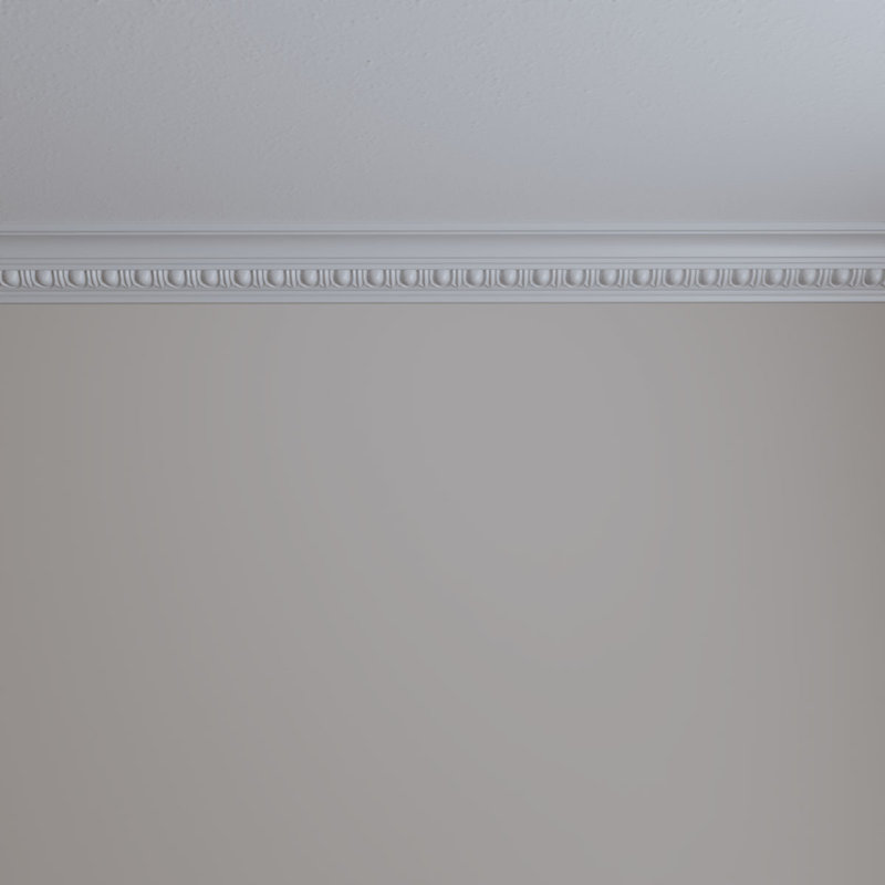Elegant White Polyurethane Egg and Dart Crown Moulding