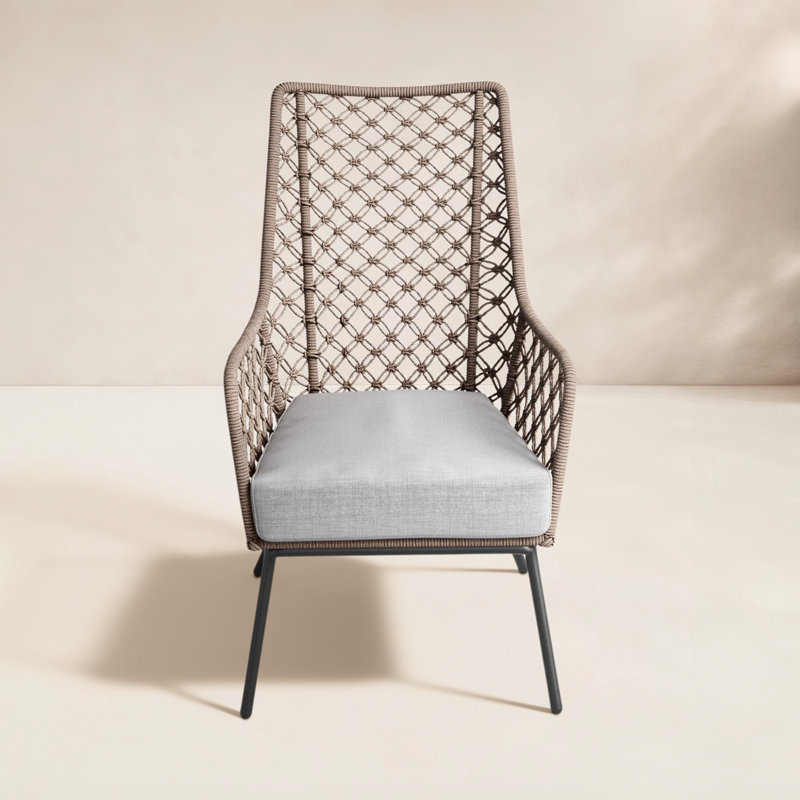 Mikah Charnece Patio Chair with Cushions, Truffle