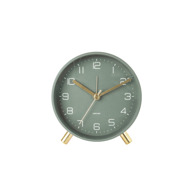 Lofty Metal Quartz movement / Crystal Alarm Tabletop Clock, Green
