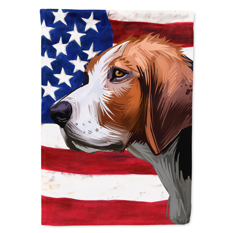 Polyester à 2 côtés 28 x 40 po drapeau maison, Chien finlandais