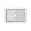 Évier de cuisine en argile réfractaire à cuve simple encastré / encastré de la collection Whitehaus, grille en acier inoxydable incluse-98429673