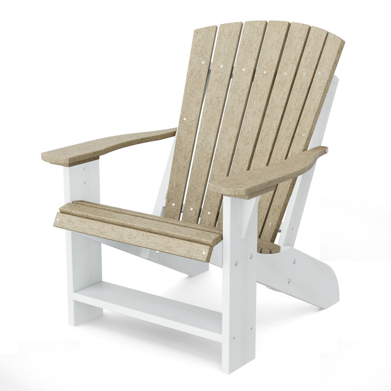 Heritage Adirondack Chair, Weathered Wood/White