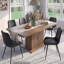 Ensemble de table de salle à manger extensible moderne de 63 à 78 po avec rangement à deux niveaux et chaises en cuir PU Denton-132714454-132714455