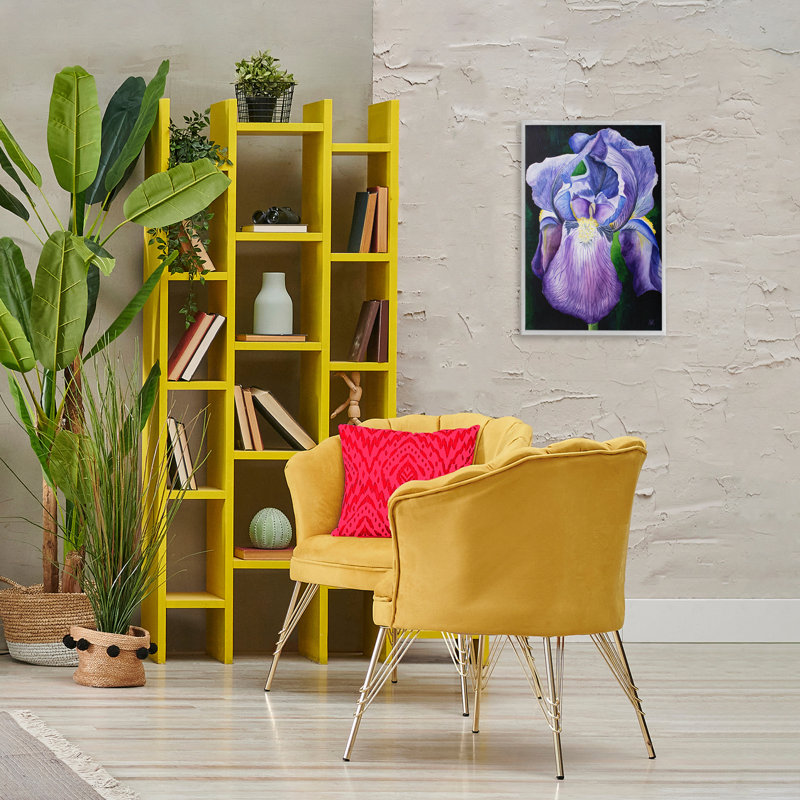 «Mauve Iris Petals», estampe numérique par Sarah Waldron Kimball, H 24 po x l 16 po, Estampe numérique Farmhouse
