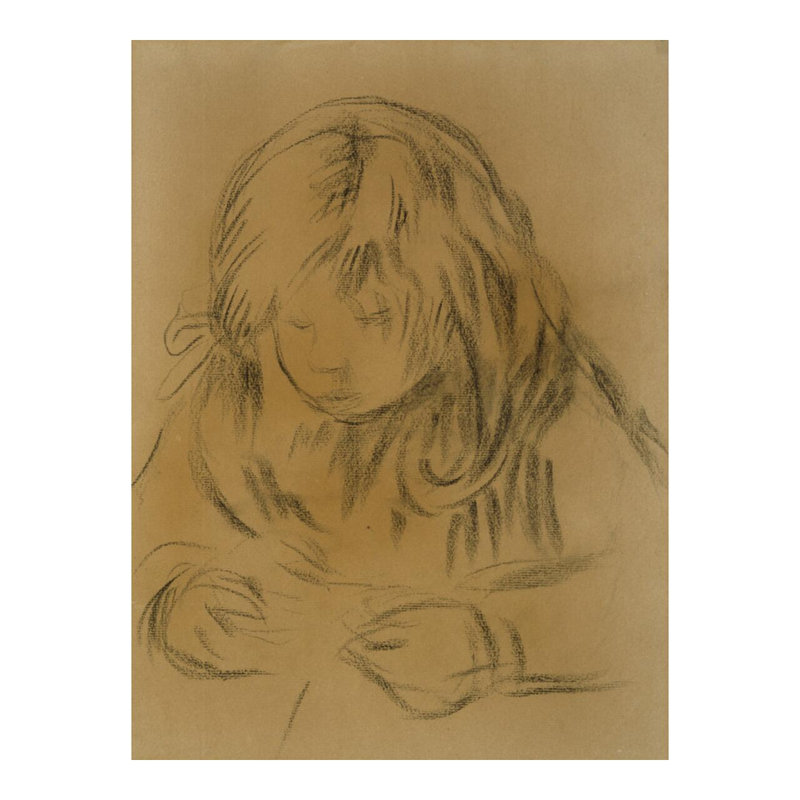 «Child Sewing» par Pierre-Auguste Renoir - Impression giclée, H 20 po x l 16 po