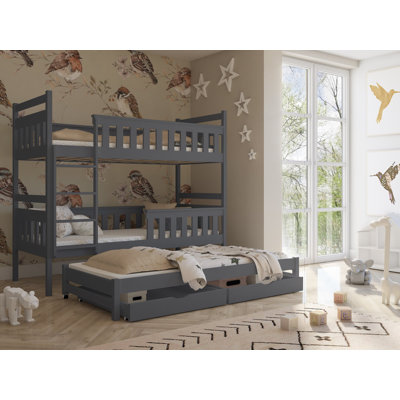 Wooding Single (3') 2 Drawer Standard Bunk Bed with Trundle