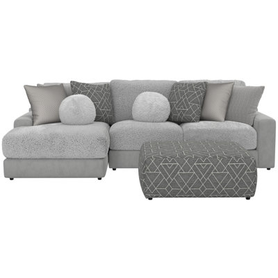 Méridienne 2 pièces avec coussins de siège Stafford, coussins décoratifs et repose-pieds cocktail Stafford