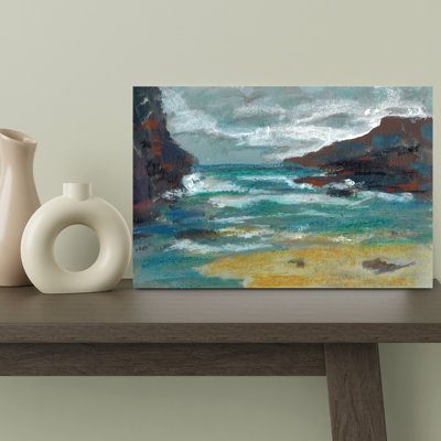 Wild Coastal Waves Dramatic Serene Abstract Coastal Art mural
