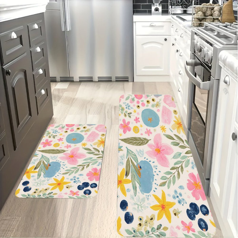 Aquarelle, tapis de cuisine antidérapants 2 pièces