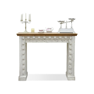 Beige +Burlywood Solid Wood Freestanding Fireplace