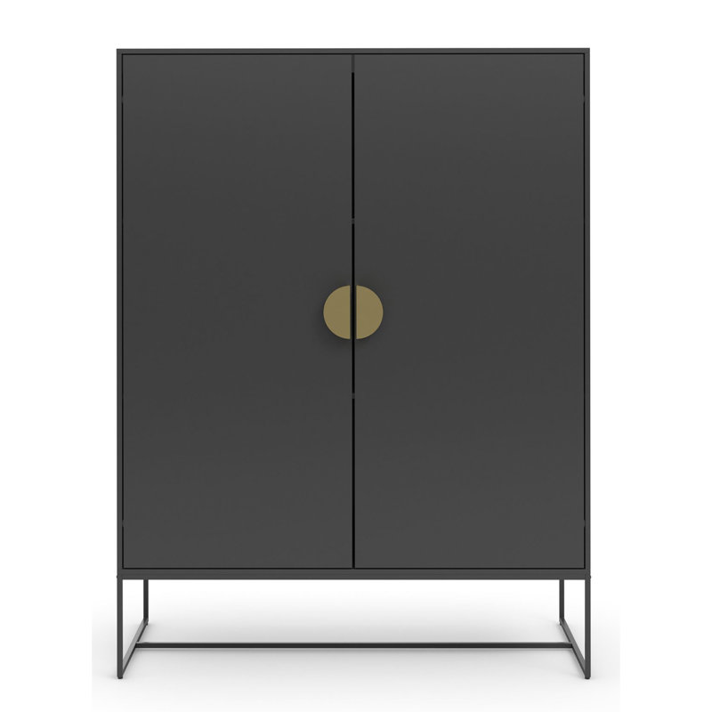 Asia Rectangle Accent Cabinet, Black