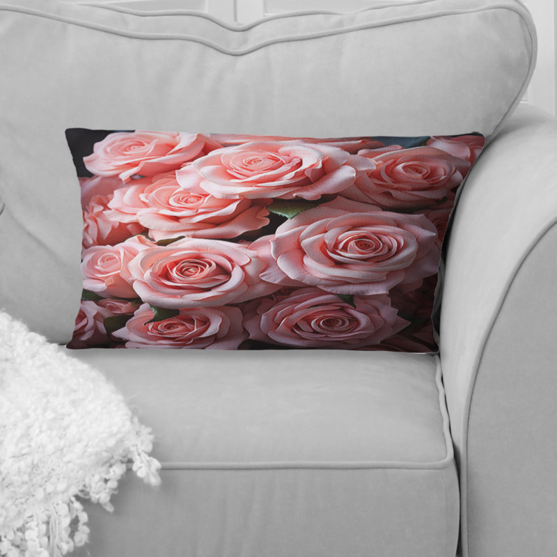 Bouquet de roses roses gracieuses - Coussin décoratif imprimé roses
