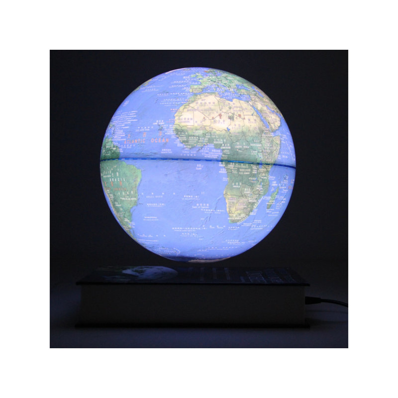 Globe terrestre flottant anti-gravité 8 pouces noir rond / livre
