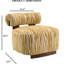 Fauteuil d'appoint contemporain jaune avec structure et tissu à rayures zébrées, 33,1 po de largeur, pour le chenille de la zone principale avec un cadre à ressorts en bois, profondeur de 30,3 po, espace de vie