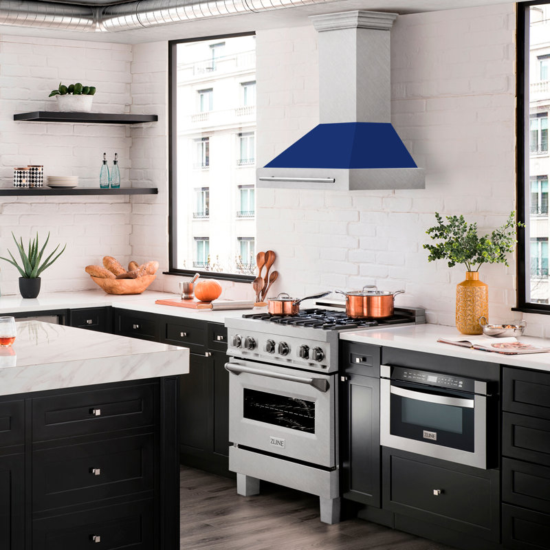 ZLINE 30" Fingerprint Resistant Stainless Steel Range Hood, Gloss Blue