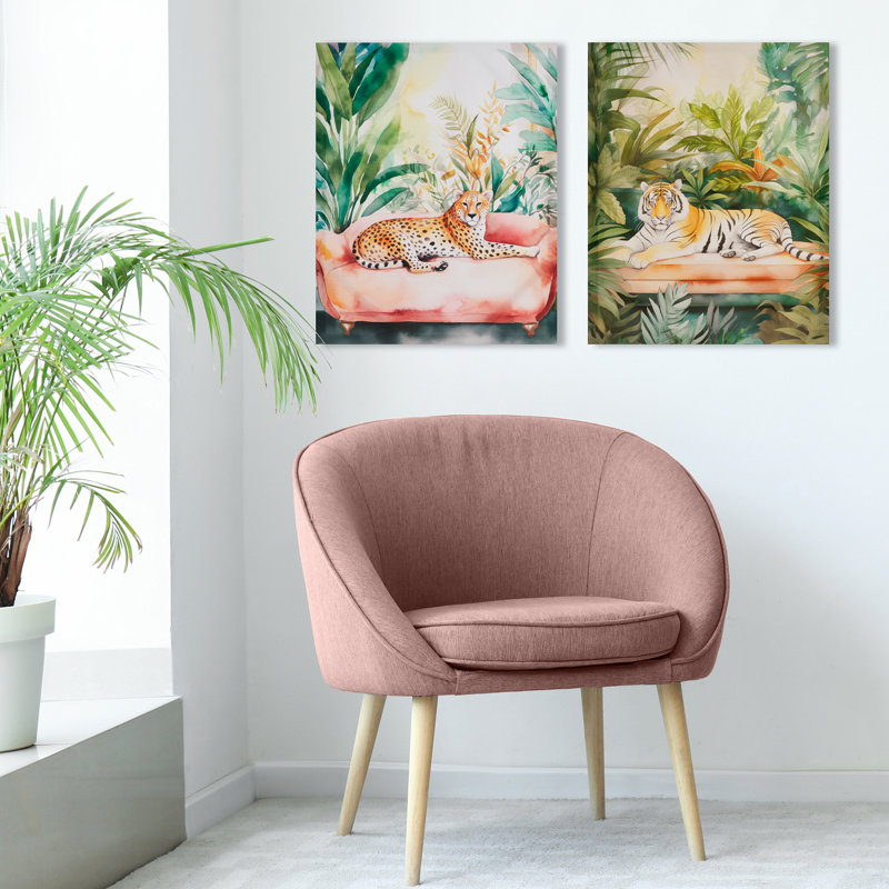 Majestic Tiger Green Jungle Canvas Wall Art, 16" x 20"
