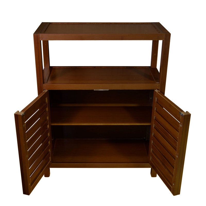 Mitch Solid Wood Bathroom Cabinet, Brown