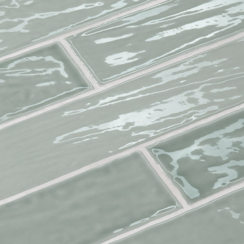 Marin 2.5" x 10" Porcelain Subway Wall & Floor Tile, Aloe Green