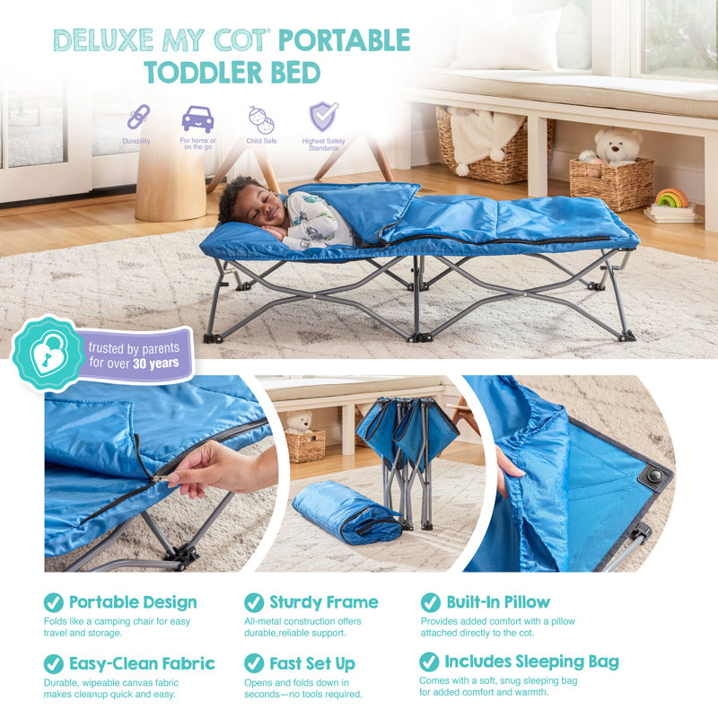 Deluxe My Cot® Portable Toddler Travel Bed with Sleeping Bag