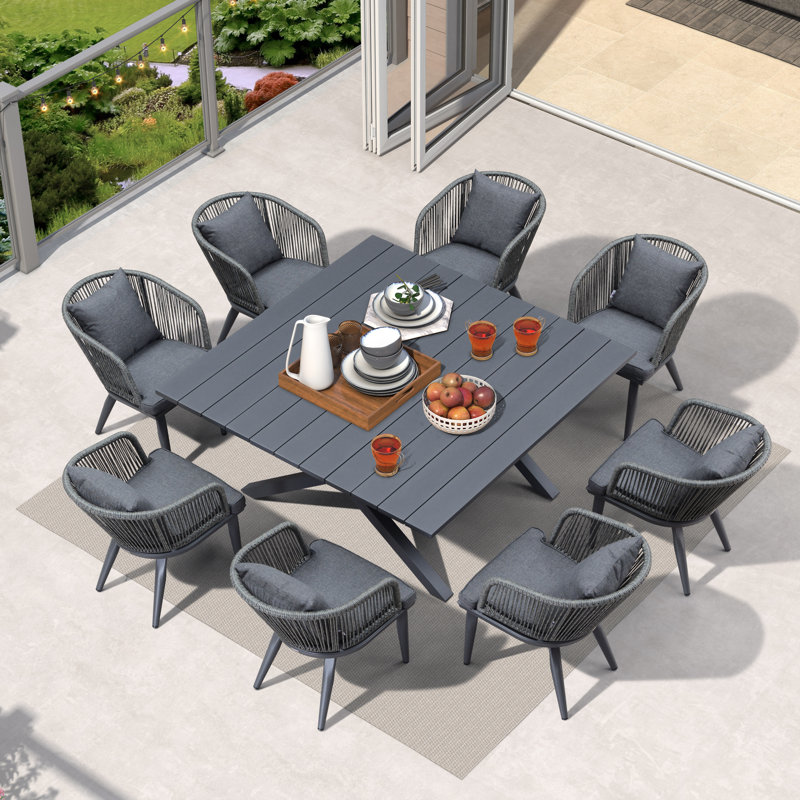 Ensembles de salle à manger pour terrasse 9 pièces Maneesha