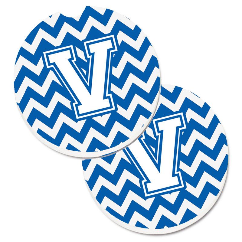 Sous-verre pour voiture, V, Blanc / Bleu