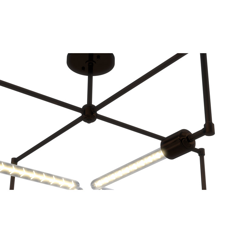 Plafonnier semi-encastré 4 lumières pronograde, Bronze acajou