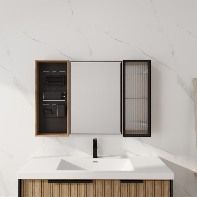 Space Saving Medicine Cabinets, 41.6 In Plywood Modern Bathroom Storage