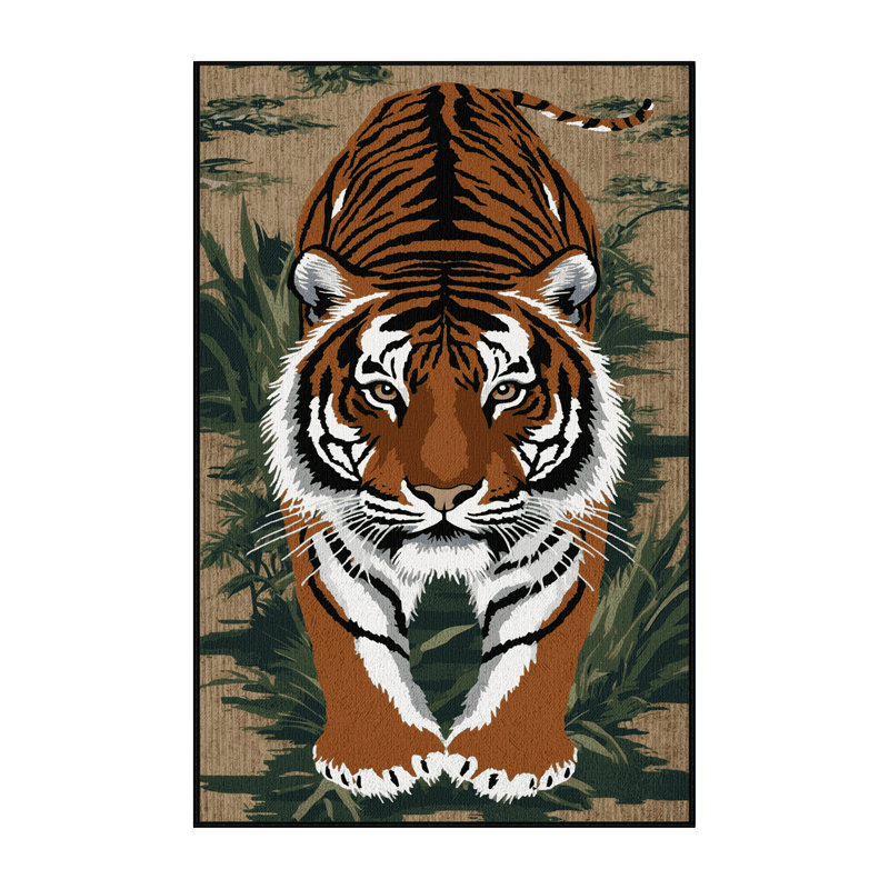 Washable Swamp Tiger Big Cats Area Rug, Runner 2' x 5'