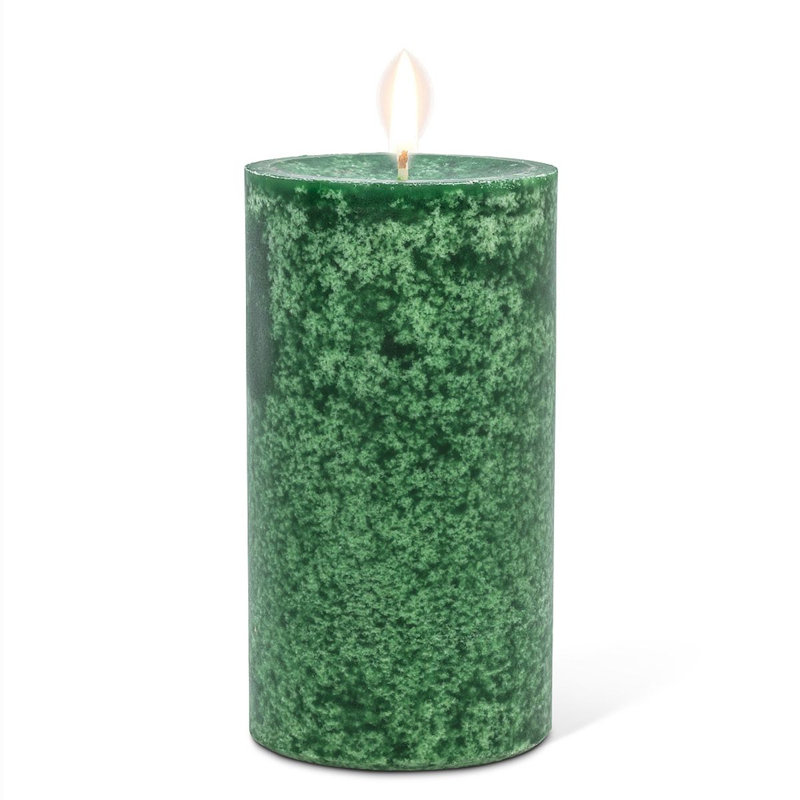 Bougie sans parfum, Vert, H 5 po x l 2,5 po x P 2,5 po