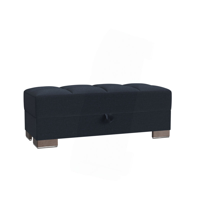 Collection Repose-pieds rembourré avec rangement (SEULEMENT OTTOMAN), Bleu très foncé