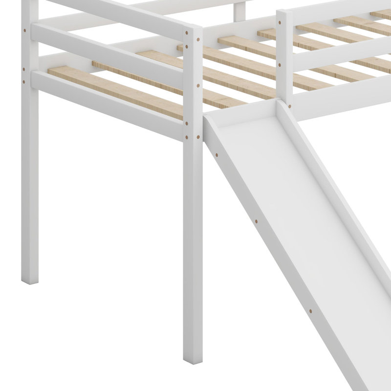 Loft Bed With Slide, White
