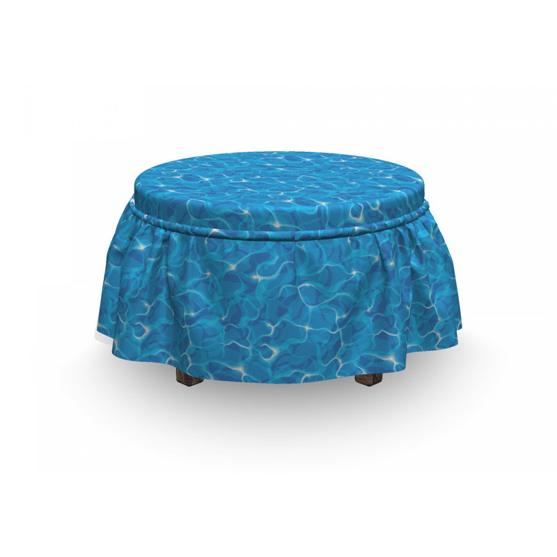 Ensemble de housse pour repose-pieds à coussins carrés 2 pièces vif surface