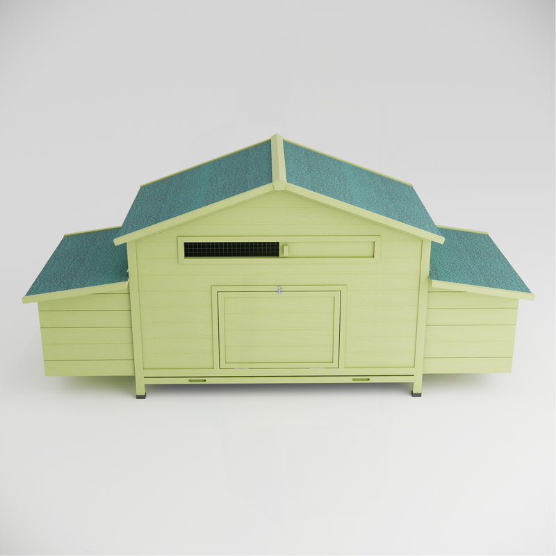 Grande cage à poulets pour l'extérieur avec poulailler en bois de 11,12 pi² avec 2 portes en libre parcours, 2 nichoirs, un perchoir à l'intérieur