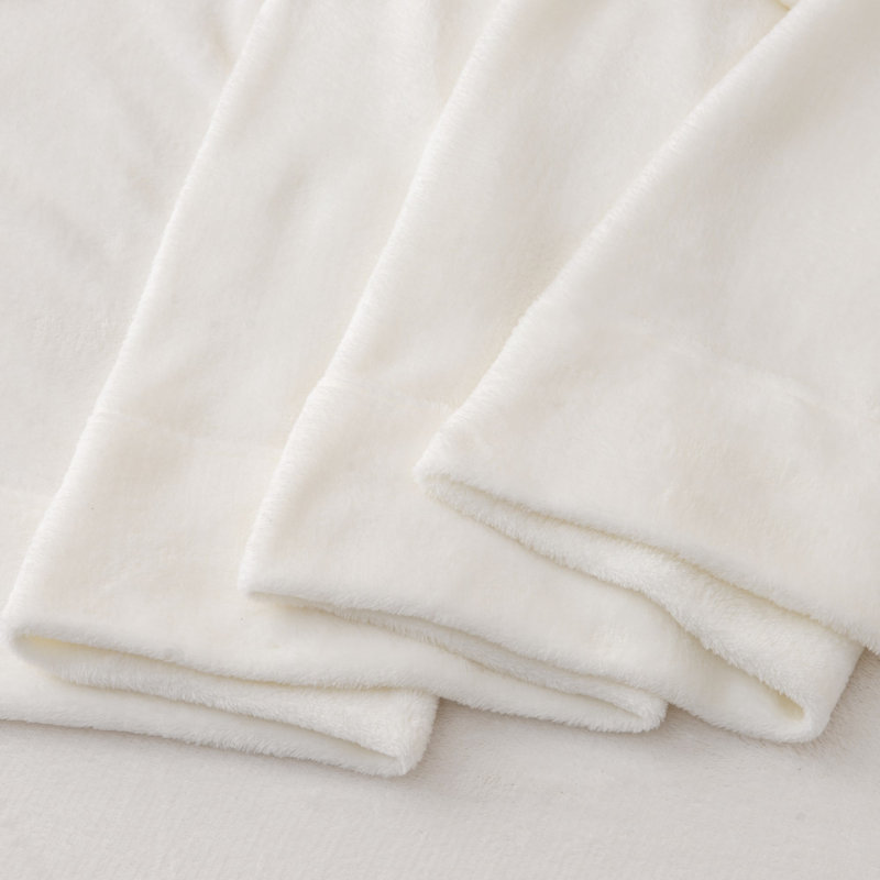 Ensembles de draps en velours ultra doux, Roi, Blanc cassé
