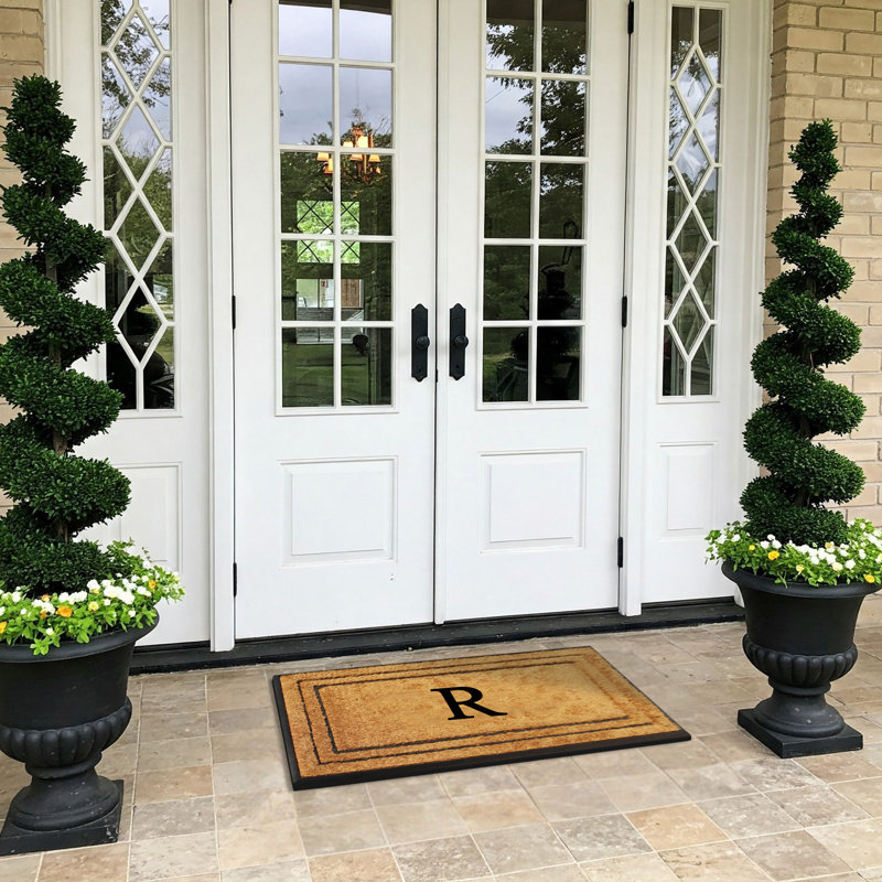 Tapis d'entrée antidérapant Monogram, L 24 po x L 39 po, R