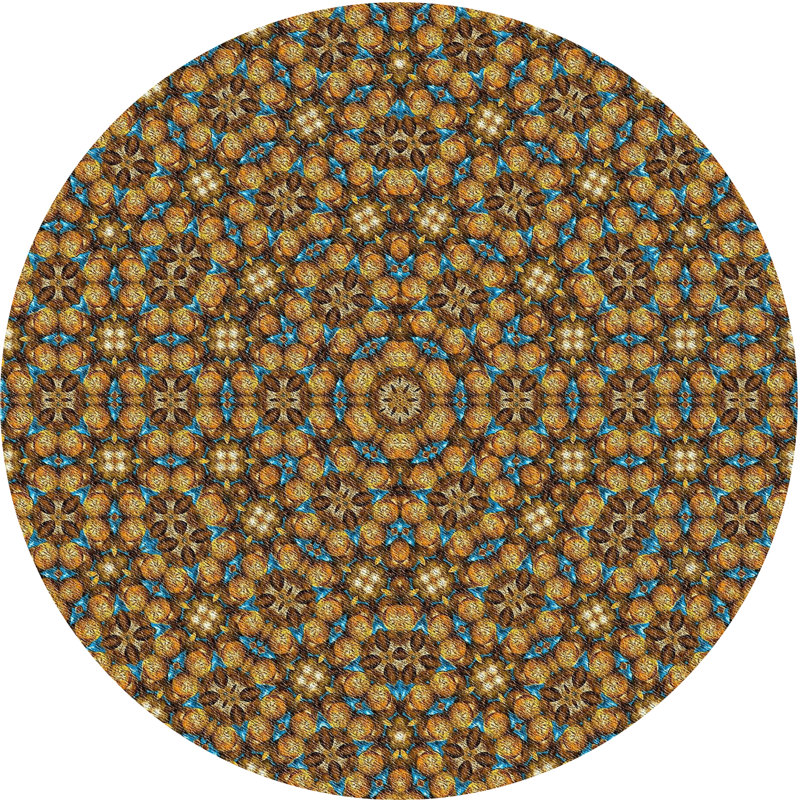 Orange Tapis décoratif, Rond 6 pi