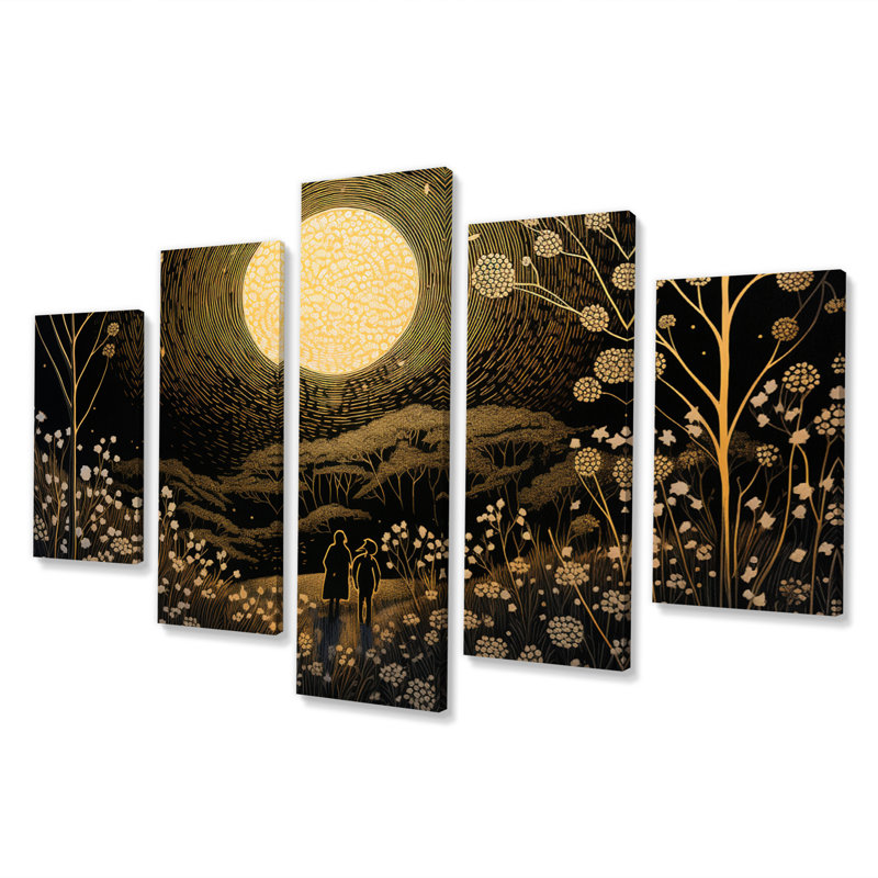 Norwell - Décoration murale forêt - 5 panneaux
