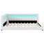 Lit plateforme double tapissier double avec ports USB et ceinture lumineuse à DEL, lit multifonctionnel pour enfants, blanc-2081656200-2081656203