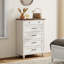 Ensemble de chambre à coucher 3 pièces - Comprend une commode 5 tiroirs Mid Century, un ensemble de 2 tables de chevet avec station de recharge, une commode 3 pièces et des ensembles de table de chevet, chêne-977944866