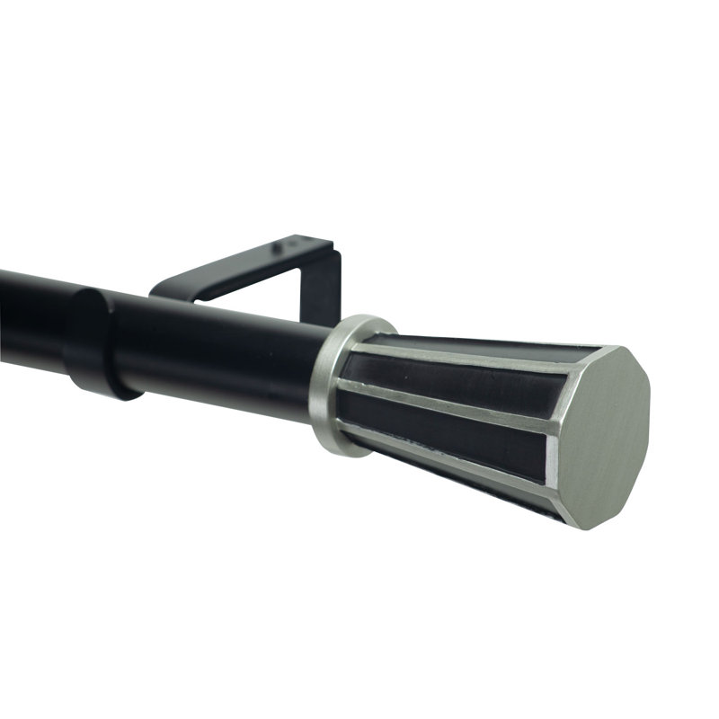 Tringle à rideaux simple Sandra, Onyx, H 3,5 po x l 72 po x P 5,25 po