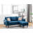 Mirella 70"W Blue Sectional Sofa Chaise With USB Charger & Pillows-616610522