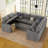 Seybert Modern U-Shaped Velvet Chenille Sectional Sofa For Living Room-2005509184