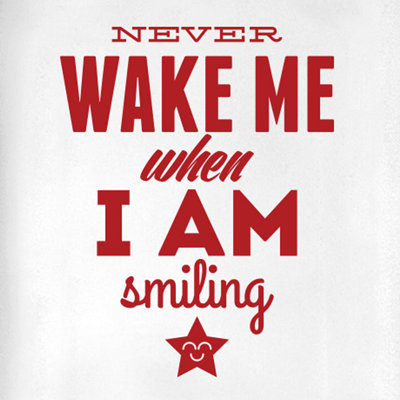 Never Wake Me When I Am Smiling Door Room Wall Sticker