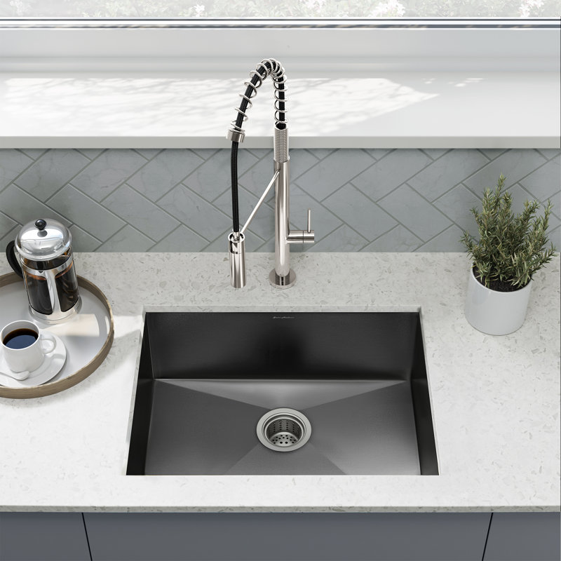 Tourner 27 x 19 Stainless Steel, Single Basin, Undermount Kitchen Sink, Black