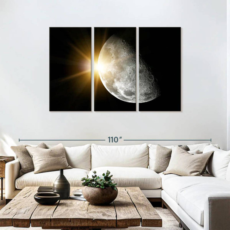 Oberle Sun Behind Moon, 48" H x 74" W