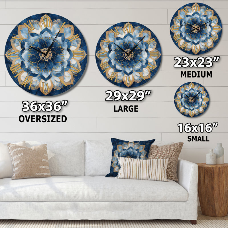 Horloge murale en métal Midnight Mandala II - Boho, Grand
