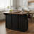 Black Home Kitchen Island Power Outlet Double Barn Door Storage Folding Table Spice Rack Rolling Cart For Kitchen Dining Room
