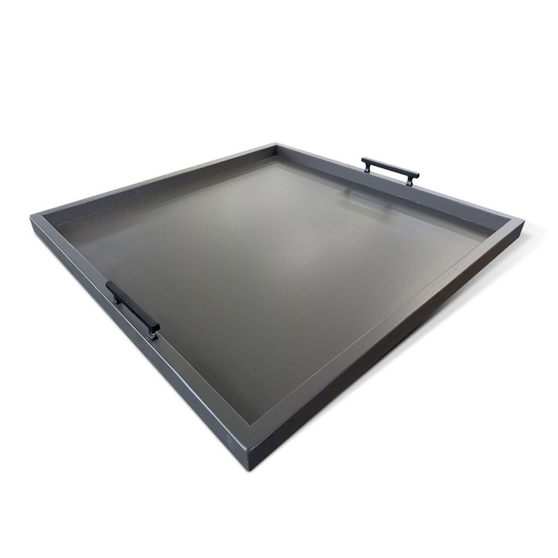 Yela Decorative Tray, 27X27 Square With Handles, Black