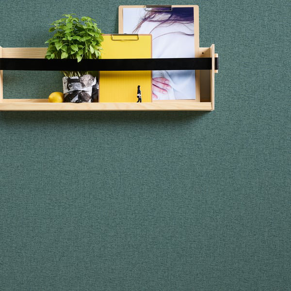 Flourish 10.05m x 53cm Textured Wallpaper Roll, Dark Green